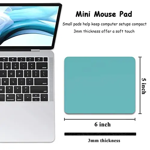 Dapesuom Küçük Mouse Pad, 5 x 6 İnç Kalın Kauçuk Premium Dokulu Kaymaz Taşınabilir ve Yıkanabilir Mini Mouse Mat Kadın Erkek Kablosuz Dizüstü Bilgisayarlar Klavye Tepsisi Oyun Çalışma Bilgisayar Ofis Seyahat, Yeşil - 2