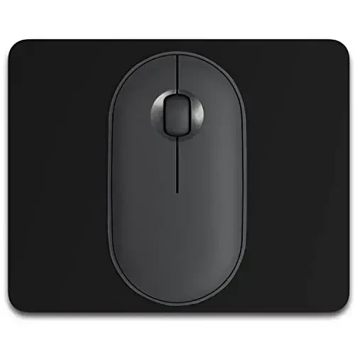 Dapesuom Small Mouse Pad, 5 x 6 Inch Thick Rubber Premium-Textured Non-Slip Portable & Washable Mini Mouse Mat for Women Men Wireless Laptops Keyboard Tray Gaming Work Computer Travel, Jet Black 