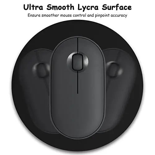 Dapesuom Small Mouse Pad, 6 x 6 Inch Thick Rubber Premium-Textured Non-Slip Portable & Washable Round Mini Mouse Mat for Women Wireless Laptops Keyboard Tray Gaming Work Computer Office Travel, Black - 9