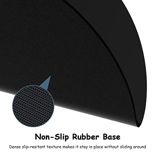 Dapesuom Small Mouse Pad, 6 x 6 Inch Thick Rubber Premium-Textured Non-Slip Portable & Washable Round Mini Mouse Mat for Women Wireless Laptops Keyboard Tray Gaming Work Computer Office Travel, Black - 10