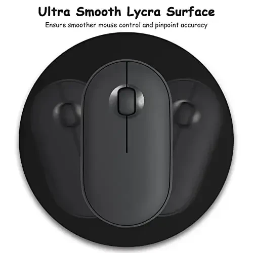 Dapesuom Small Mouse Pad, 6 x 6 Inch Thick Rubber Premium-Textured Non-Slip Portable & Washable Round Mini Mouse Mat for Women Wireless Laptops Keyboard Tray Gaming Work Computer Office Travel, Black - 3