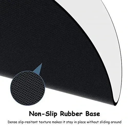 Dapesuom Small Mouse Pad, 6 x 6 Inch Thick Rubber Premium-Textured Non-Slip Portable & Washable Round Mini Mouse Mat for Women Wireless Laptops Keyboard Tray Gaming Work Computer Travel, Space Gray - 4