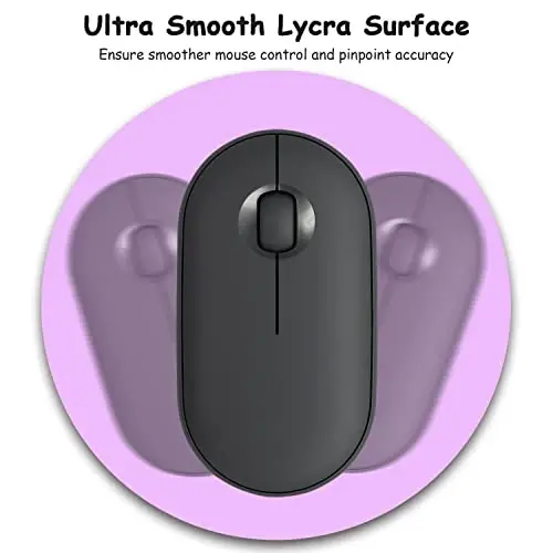 Dapesuom Small Mouse Pad, 6 x 6 Inch Thick Rubber Premium-Textured Non-Slip Portable & Washable Round Mini Mouse Mat for Women Wireless Laptops Keyboard Tray Gaming Work Computer Office Travel, Purple - 3