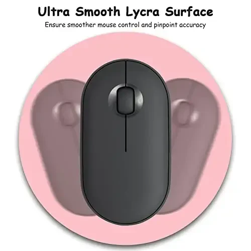 Dapesuom Small Mouse Pad, 6 x 6 Inch Thick Rubber Premium-Textured Non-Slip Portable & Washable Round Mini Mouse Mat for Women Wireless Laptops Keyboard Tray Gaming Work Computer Office Travel, Pink - 3