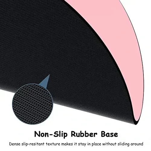 Dapesuom Small Mouse Pad, 6 x 6 Inch Thick Rubber Premium-Textured Non-Slip Portable & Washable Round Mini Mouse Mat for Women Wireless Laptops Keyboard Tray Gaming Work Computer Office Travel, Pink - 4