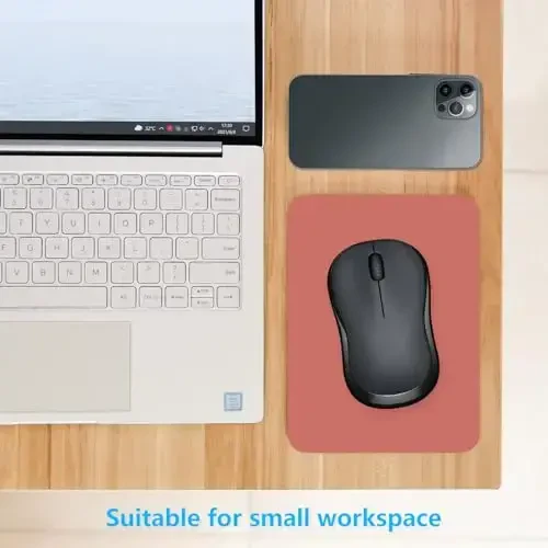 Dapesuom Small Mouse Pad, 6 x 8 Inch Thick Rubber Premium-Textured Non-Slip Portable & Washable Mini Mouse Mat for Women Men Wireless Laptops Keyboard Tray Gaming Computer Office Travel, Indian Red - 3
