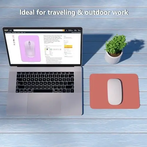 Dapesuom Küçük Mouse Pad, 6 x 8 İnç Kalın Kauçuk Premium Dokulu Kaymaz Taşınabilir ve Yıkanabilir Mini Mouse Mat Kadın Erkek Kablosuz Dizüstü Bilgisayarlar Klavye Tepsisi Oyun Bilgisayarı Ofis Seyahat, Kızılderili Kırmızısı - 7