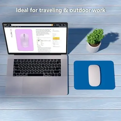 Dapesuom Small Mouse Pad, 6 x 8 Inch Thick Rubber Premium-Textured Non-Slip Portable & Washable Mini Mouse Mat for Women Men Wireless Laptops Keyboard Tray Gaming Computer Office Travel, Dark Blue - 7