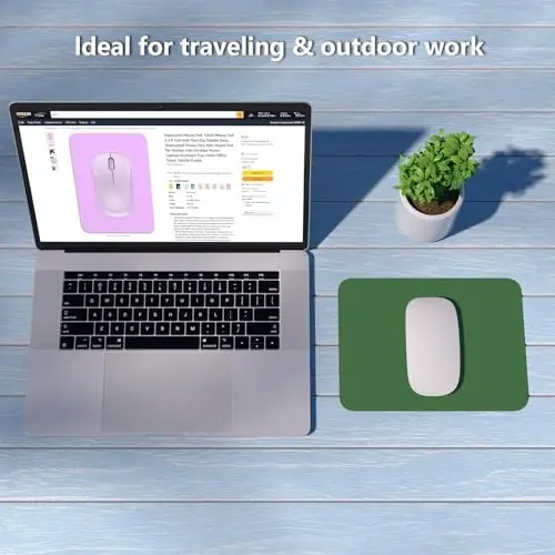 Dapesuom Small Mouse Pad, 6 x 8 Inch Thick Rubber Premium-Textured Non-Slip Portable & Washable Mini Mouse Mat for Women Men Wireless Laptops Keyboard Tray Gaming Computer Office Travel, Forest Green - 7