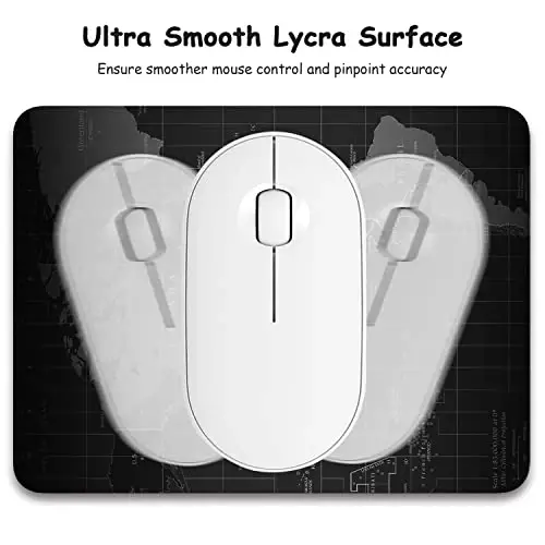 Dapesuom Small Mouse Pad, 6 x 8 Inch Thick Rubber Premium-Textured Non-Slip Portable & Washable Mini Mouse Mat for Women Men Wireless Laptops Keyboard Tray Gaming Work Computer Office Travel, Map - 10