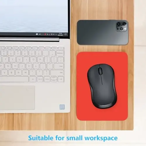 Dapesuom Küçük Mouse Pad, 6 x 8 İnç Kalın Kauçuk Premium Dokulu Kaymaz Taşınabilir ve Yıkanabilir Mini Mouse Mat Kadın Erkek Kablosuz Dizüstü Bilgisayarlar Klavye Tepsisi Oyun Çalışma Bilgisayar Ofis Seyahat, Kırmızı - 3
