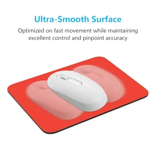 Dapesuom Küçük Mouse Pad, 6 x 8 İnç Kalın Kauçuk Premium Dokulu Kaymaz Taşınabilir ve Yıkanabilir Mini Mouse Mat Kadın Erkek Kablosuz Dizüstü Bilgisayarlar Klavye Tepsisi Oyun Çalışma Bilgisayar Ofis Seyahat, Kırmızı - 5