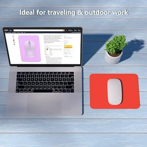 Dapesuom Küçük Mouse Pad, 6 x 8 İnç Kalın Kauçuk Premium Dokulu Kaymaz Taşınabilir ve Yıkanabilir Mini Mouse Mat Kadın Erkek Kablosuz Dizüstü Bilgisayarlar Klavye Tepsisi Oyun Çalışma Bilgisayar Ofis Seyahat, Kırmızı - 7