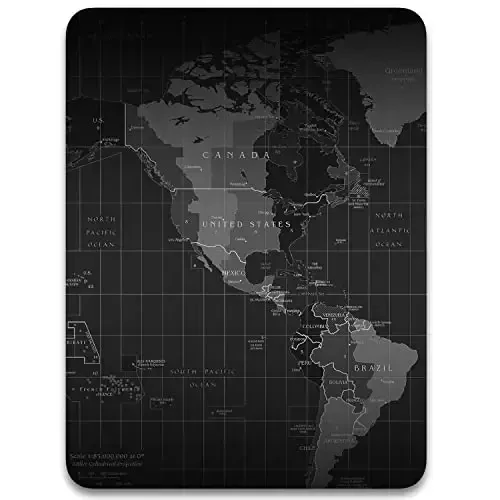 Dapesuom Small Mouse Pad, 6 x 8 Inch Thick Rubber Premium-Textured Non-Slip Portable & Washable Mini Mouse Mat for Women Men Wireless Laptops Keyboard Tray Gaming Work Computer Office Travel, Map 