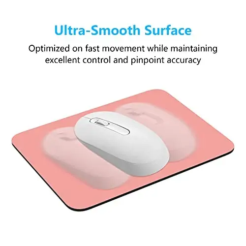 Dapesuom Küçük Mouse Pad, 6 x 8 İnç Kalın Kauçuk Premium Dokulu Kaymaz Taşınabilir ve Yıkanabilir Mini Mouse Mat Kadın Erkek Kablosuz Dizüstü Bilgisayarlar Klavye Tepsisi Oyun Çalışma Bilgisayarı Seyahat, Gül Pembe - 5