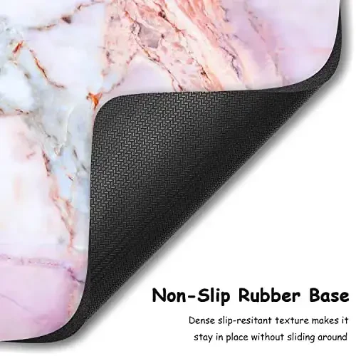 Dapesuom Small Mouse Pad, 6 x 8 Inch Thick Rubber Premium-Textured Non-Slip Portable & Washable Mini Mouse Mat for Women Men Wireless Laptops Keyboard Tray Gaming Work Travel, Classic Pink Marble - 4
