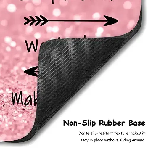 Dapesuom Small Mouse Pad, 6 x 8 Inch Thick Rubber Premium-Textured Non-Slip Portable & Washable Mini Mouse Mat for Women Wireless Laptops Keyboard Tray Gaming Work Computer Office Travel, Pink Quotes - 4