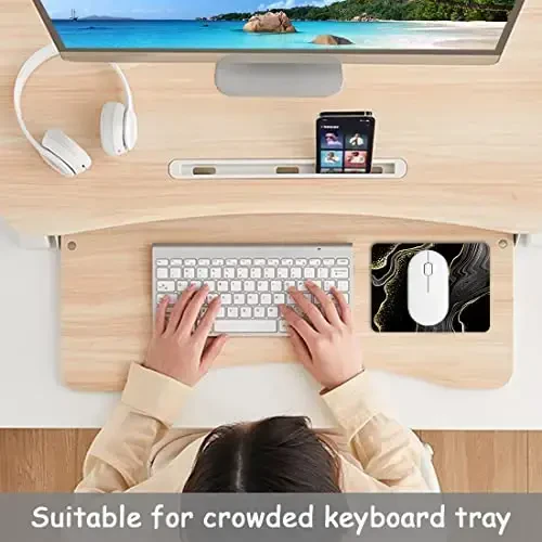 Dapesuom Small Mouse Pad, 6 x 8 Inch Thick Rubber Premium-Textured Non-Slip Portable & Washable Mini Mouse Mat for Women Men Wireless Laptops Keyboard Tray Gaming Computer Office Travel, Black Marble - 6