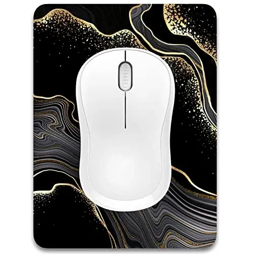 Dapesuom Küçük Mouse Pad, 6 x 8 İnç Kalın Kauçuk Premium Dokulu Kaymaz Taşınabilir ve Yıkanabilir Mini Mouse Matı Kadınlar Erkekler Kablosuz Dizüstü Bilgisayarlar Klavye Tepsisi Oyun Bilgisayarı Ofis Seyahati, Siyah Mermer - 1