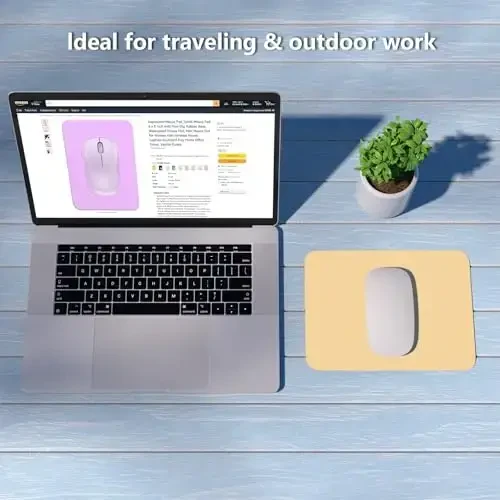 Dapesuom Small Mouse Pad, 6 x 8 Inch Thick Rubber Premium-Textured Non-Slip Portable & Washable Mini Mouse Mat for Women Men Wireless Laptops Keyboard Tray Gaming Computer Office Travel, Navajo White - 7