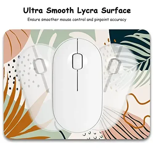 Dapesuom Small Mouse Pad, 6 x 8 Inch Thick Rubber Premium-Textured Non-Slip Portable & Washable Mini Mouse Mat for Women Men Wireless Laptops Keyboard Tray Gaming Work Office Travel, Tropical Plants - 3