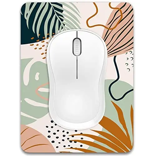 Dapesuom Small Mouse Pad, 6 x 8 Inch Thick Rubber Premium-Textured Non-Slip Portable & Washable Mini Mouse Mat for Women Men Wireless Laptops Keyboard Tray Gaming Work Office Travel, Tropical Plants - 1