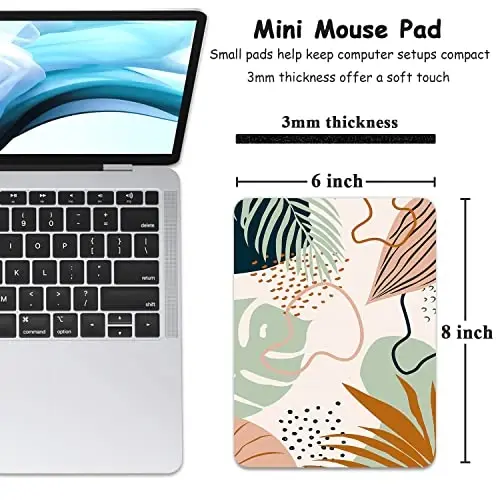 Dapesuom Small Mouse Pad, 6 x 8 Inch Thick Rubber Premium-Textured Non-Slip Portable & Washable Mini Mouse Mat for Women Men Wireless Laptops Keyboard Tray Gaming Work Office Travel, Tropical Plants - DAPESUOM (1)