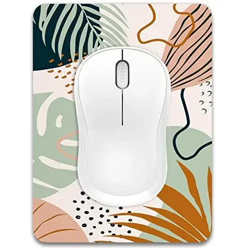 Dapesuom Small Mouse Pad, 6 x 8 Inch Thick Rubber Premium-Textured Non-Slip Portable & Washable Mini Mouse Mat for Women Men Wireless Laptops Keyboard Tray Gaming Work Office Travel, Tropical Plants 