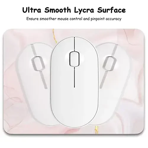 Dapesuom Small Mouse Pad, 6 x 8 Inch Thick Rubber Premium-Textured Non-Slip Portable & Washable Mini Mouse Mat for Women Men Wireless Laptops Keyboard Tray Gaming Work Travel, Elegant Pink Marble - 3
