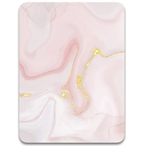 Dapesuom Small Mouse Pad, 6 x 8 Inch Thick Rubber Premium-Textured Non-Slip Portable & Washable Mini Mouse Mat for Women Men Wireless Laptops Keyboard Tray Gaming Work Travel, Elegant Pink Marble - 1