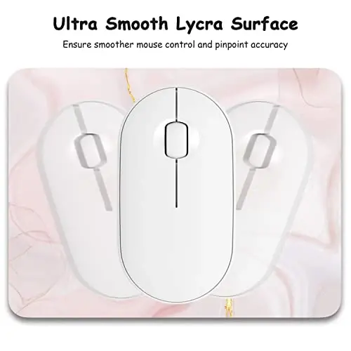 Dapesuom Small Mouse Pad, 6 x 8 Inch Thick Rubber Premium-Textured Non-Slip Portable & Washable Mini Mouse Mat for Women Men Wireless Laptops Keyboard Tray Gaming Work Travel, Elegant Pink Marble - 3