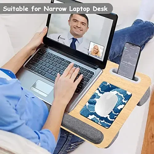 Dapesuom Small Mouse Pad, 6 x 8 Inch Thick Rubber Premium-Textured Non-Slip Portable & Washable Mini Mouse Mat for Women Men Wireless Laptops Keyboard Tray Gaming Work Computer Office Travel, Waves - 5