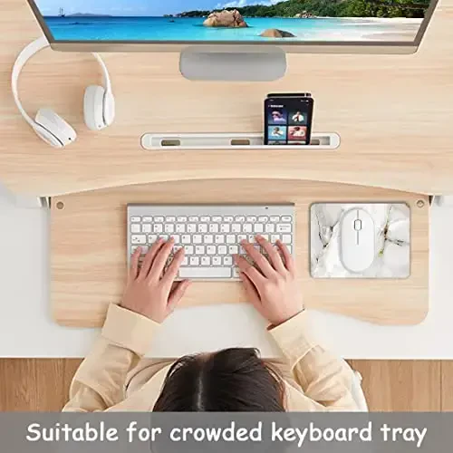 Dapesuom Small Mouse Pad, 6 x 8 Inch Thick Rubber Premium-Textured Non-Slip Portable & Washable Mini Mouse Mat for Women Men Wireless Laptops Keyboard Tray Gaming Computer Office Travel, White Marble - 6