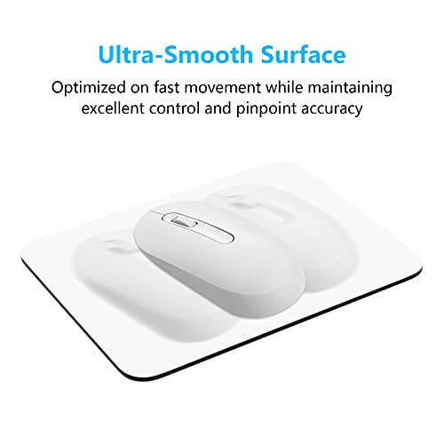 Dapesuom Mouse Pad, Small Mouse Pad 6 x 8 Inch with Non-Slip Rubber Base, Waterproof Mouse Mat, Mini Mouse Pad for Women Kids Men Wireless Mouse Laptops Keyboard Tray Home Office Travel, White - 5