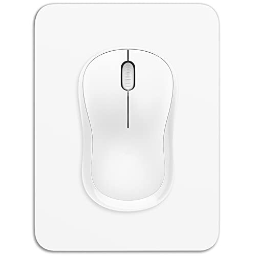 Dapesuom Mouse Pad, Small Mouse Pad 6 x 8 Inch with Non-Slip Rubber Base, Waterproof Mouse Mat, Mini Mouse Pad for Women Kids Men Wireless Mouse Laptops Keyboard Tray Home Office Travel, White 