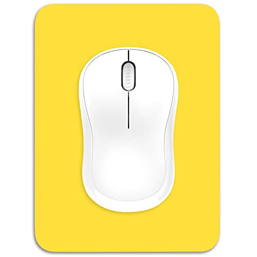 Dapesuom Mouse Pad, Small Mouse Pad 6 x 8 Inch with Non-Slip Rubber Base, Waterproof Mouse Mat, Mini Mouse Pad for Women Kids Men Wireless Mouse Laptops Keyboard Tray Home Office Travel, Yellow - 1