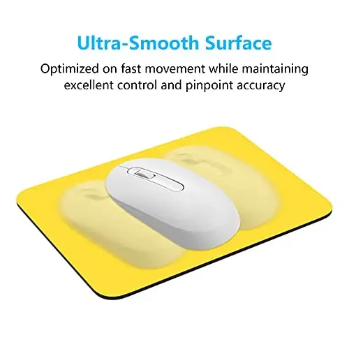 Dapesuom Mouse Pad, Small Mouse Pad 6 x 8 Inch with Non-Slip Rubber Base, Waterproof Mouse Mat, Mini Mouse Pad for Women Kids Men Wireless Mouse Laptops Keyboard Tray Home Office Travel, Yellow - 3