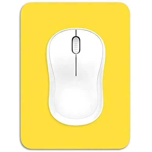 Dapesuom Mouse Pad, Small Mouse Pad 6 x 8 Inch with Non-Slip Rubber Base, Waterproof Mouse Mat, Mini Mouse Pad for Women Kids Men Wireless Mouse Laptops Keyboard Tray Home Office Travel, Yellow - 5