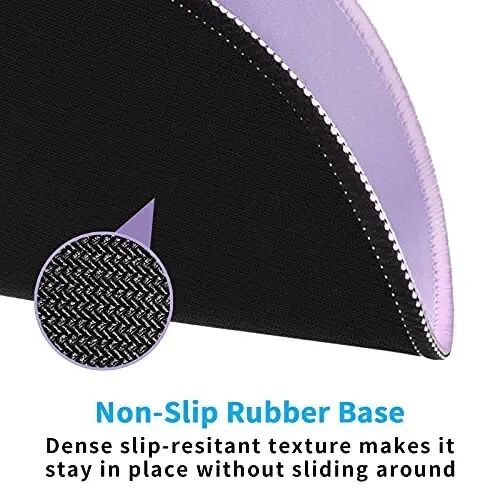 Dapesuom Round Mouse Pad, 8.7 x 8.7 Inch Premium-Textured Washable Non-Slip Rubber Base Cute Small Mouse Mat with Stitched Edge for Men Women Wireless Computer Laptop Gaming Desk Accessories, Purple - 3