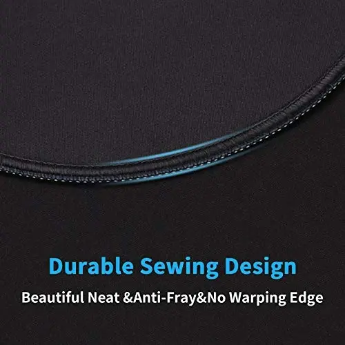 Dapesuom Round Mouse Pad, 8.7 x 8.7 Inch Premium-Textured Washable Non-Slip Rubber Base Cute Small Mouse Mat with Stitched Edge for Women Wireless Computer Laptop Gaming Desk Accessories, Black - 4
