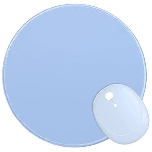 Dapesuom Round Mouse Pad, 8.7 x 8.7 Inch Premium-Textured Washable Non-Slip Rubber Base Cute Small Mouse Mat with Stitched Edge for Women Wireless Computer Laptop Gaming Desk Accessories, Sky Blue - DAPESUOM