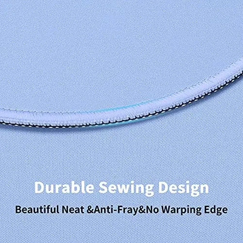 Dapesuom Round Mouse Pad, 8.7 x 8.7 Inch Premium-Textured Washable Non-Slip Rubber Base Cute Small Mouse Mat with Stitched Edge for Women Wireless Computer Laptop Gaming Desk Accessories, Sky Blue - 4