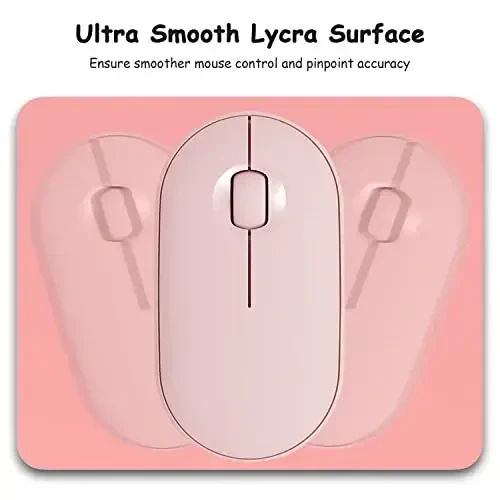 Dapesuom Small Mouse Pad, 5 x 6 Inch Thick Rubber Premium-Textured Non-Slip Portable & Washable Mini Mouse Mat for Women Men Wireless Laptops Keyboard Tray Gaming Computer Office Travel, Rose Pink - 3