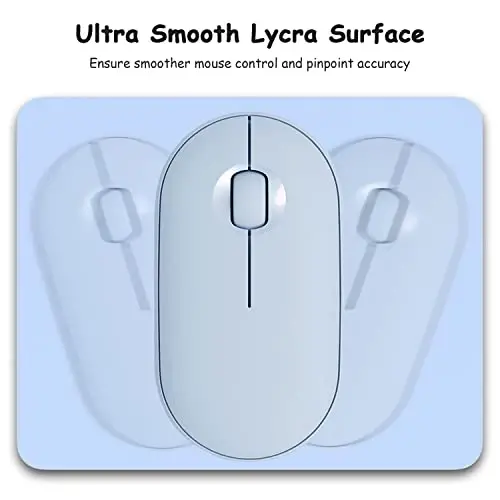 Dapesuom Small Mouse Pad, 5 x 6 Inch Thick Rubber Premium-Textured Non-Slip Portable & Washable Mini Mouse Mat for Women Men Wireless Laptops Keyboard Tray Gaming Work Computer Office Travel, Sky Blue - 3