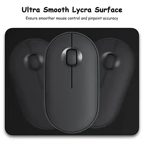 Dapesuom Small Mouse Pad, 5 x 6 Inch Thick Rubber Premium-Textured Non-Slip Portable & Washable Mini Mouse Mat for Women Men Wireless Laptops Keyboard Tray Gaming Work Computer Travel, Jet Black - 3