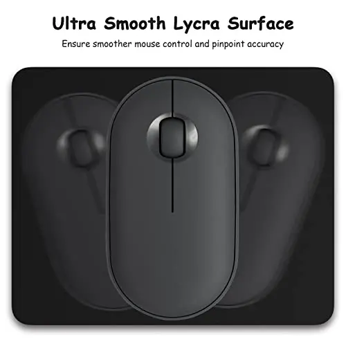 Dapesuom Small Mouse Pad, 5 x 6 Inch Thick Rubber Premium-Textured Non-Slip Portable & Washable Mini Mouse Mat for Women Men Wireless Laptops Keyboard Tray Gaming Work Computer Travel, Jet Black - 3