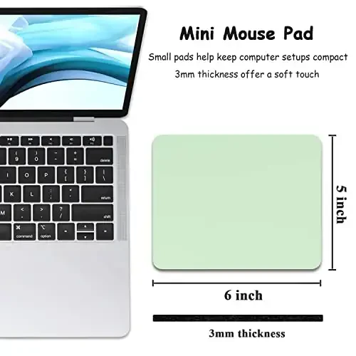 Dapesuom Small Mouse Pad, 5 x 6 Inch Thick Rubber Premium-Textured Non-Slip Portable & Washable Mini Mouse Mat for Women Men Wireless Laptops Keyboard Tray Gaming Work Computer Travel, Lake Green - DAPESUOM (1)