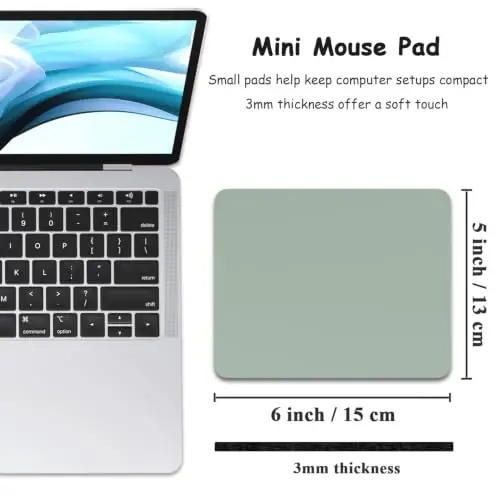 Dapesuom Small Mouse Pad, 5 x 6 Inch Thick Rubber Premium-Textured Non-Slip Portable & Washable Mini Mouse Mat for Women Men Wireless Laptops Keyboard Tray Gaming Work Travel,Bean Green - Dapesuom (1)