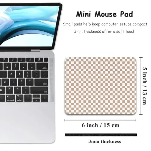 Dapesuom Small Mouse Pad, 5 x 6 Inch Thick Rubber Premium-Textured Non-Slip Portable & Washable Mini Mouse Mat for Women Men Wireless Laptops Keyboard Tray Gaming Work Travel,Clay - 2