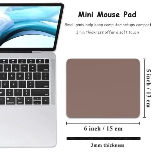 Dapesuom Small Mouse Pad, 5 x 6 Inch Thick Rubber Premium-Textured Non-Slip Portable & Washable Mini Mouse Mat for Women Men Wireless Laptops Keyboard Tray Gaming Work Travel,Dark Brown - Dapesuom (1)